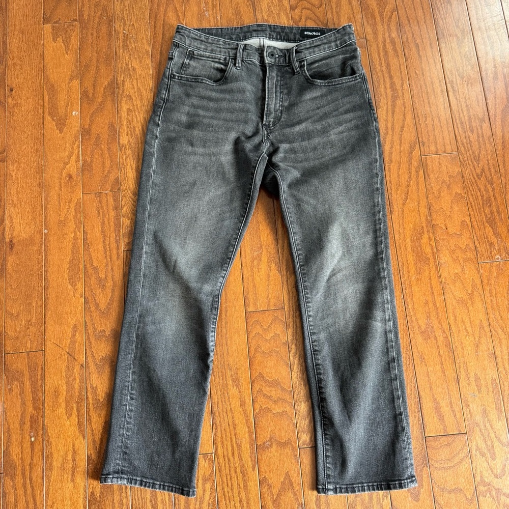 Bonobos Slim Fit Jeans Black Wash Men 30x27 Hemmed Short Inseam Stretch Denim